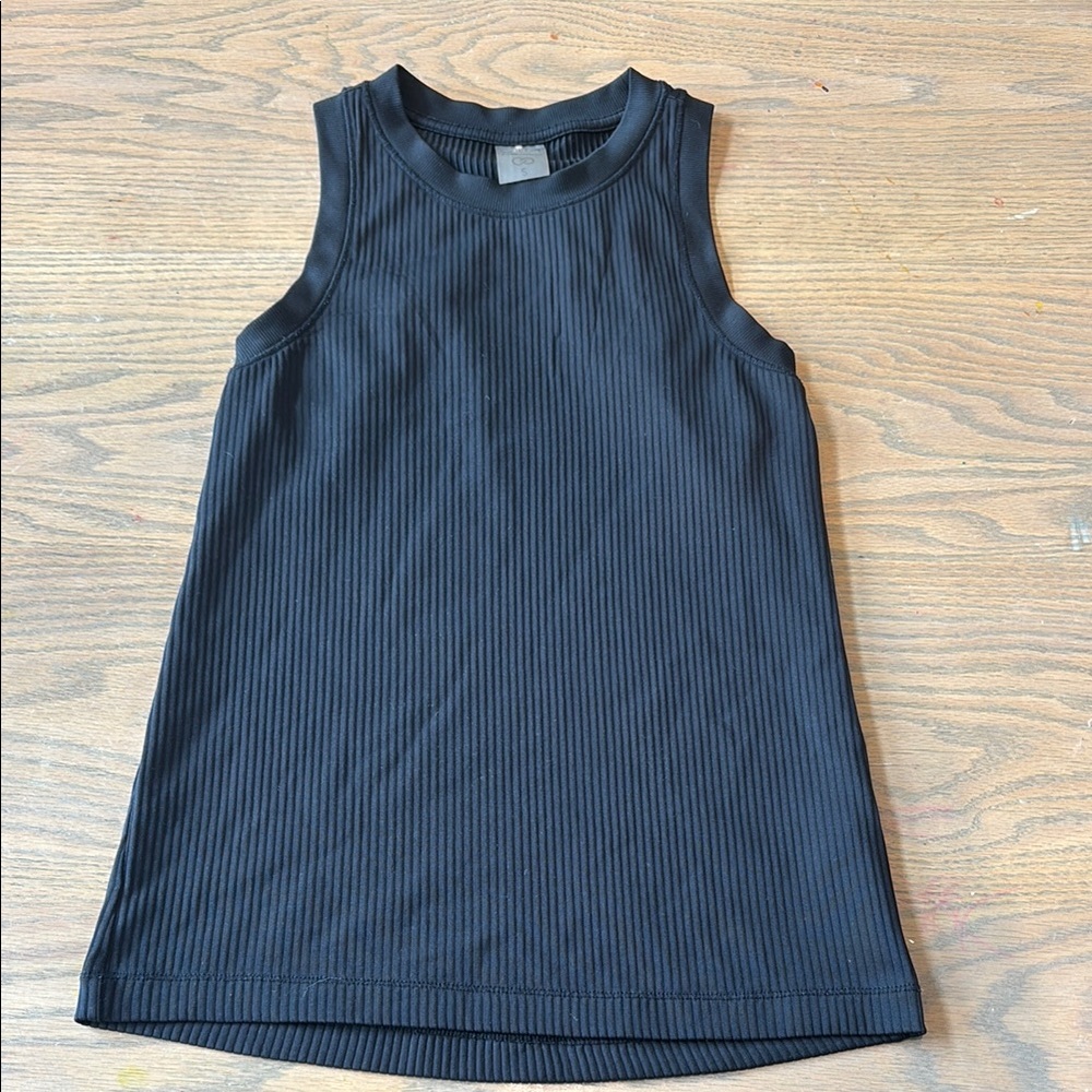 Black Calia Ribbed Sleeveless Active Top